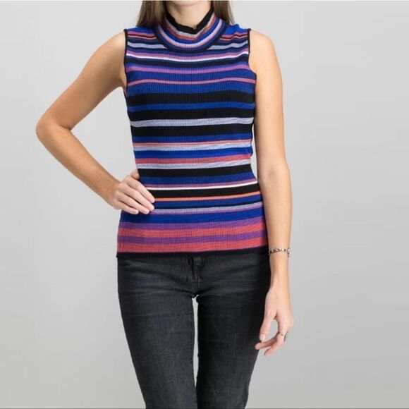 ECI Multicolor Striped Sleeveless Sweater - Picture 2 of 4